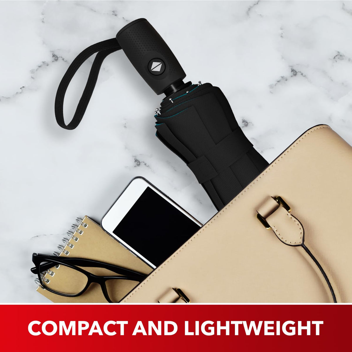 Repel Windproof Travel Umbrella, Compact Auto Folding