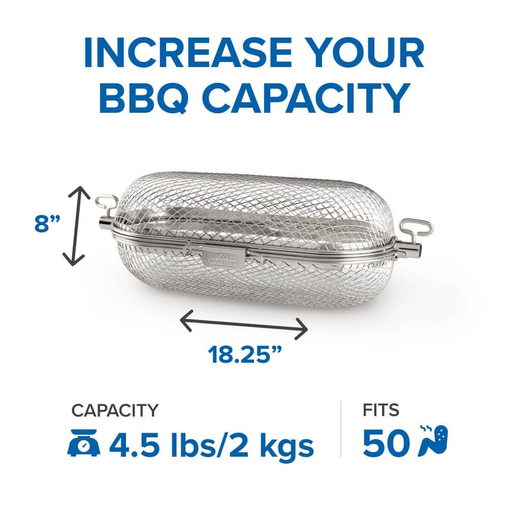 Napoleon Rotisserie Grill Basket Accessory, Stainless Steel, 64000