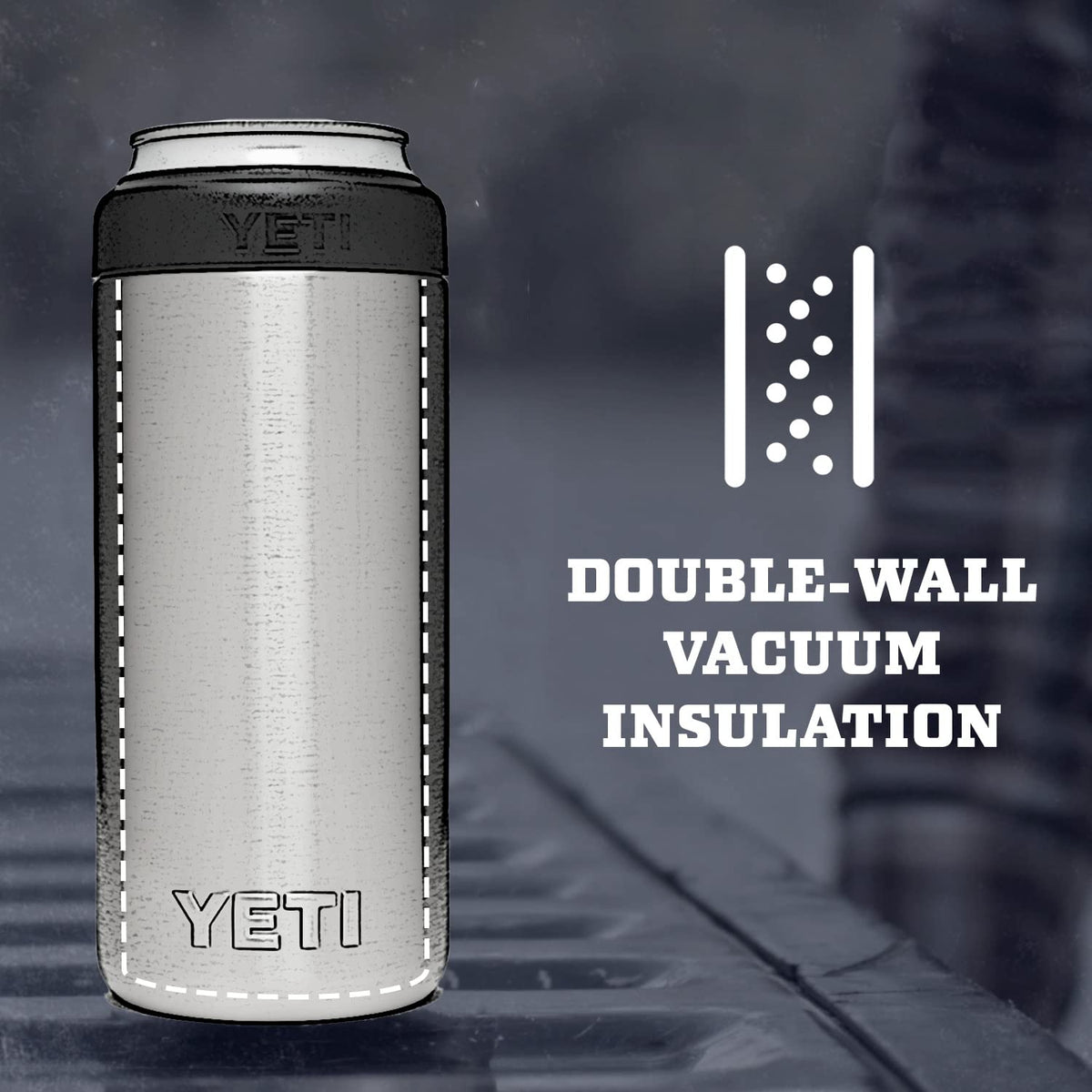 YETI Rambler Colster Slim Can Insulator, 12 oz, Black
