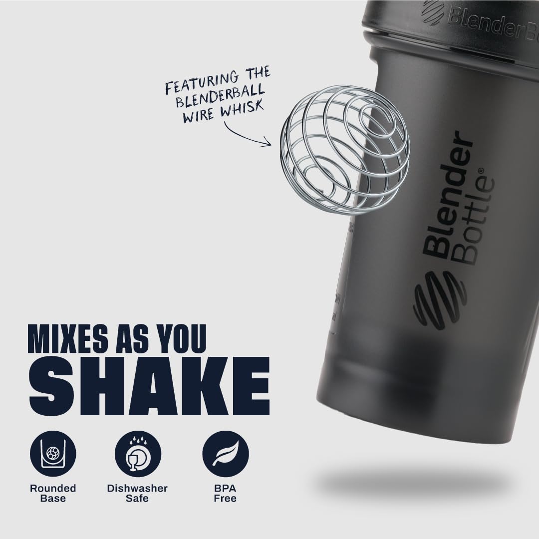 BlenderBottle Classic V2 Shaker Bottle, 45-Ounce, Black