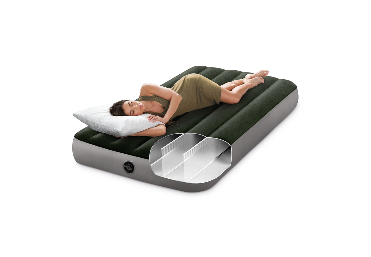 Intex 64107E Dura-Beam Standard Prestige Air Mattress, Twin, No Pump