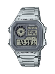 Casio Men's 10-Year Battery Quartz Watch, Silver, AE-1200WHD-7AVCF