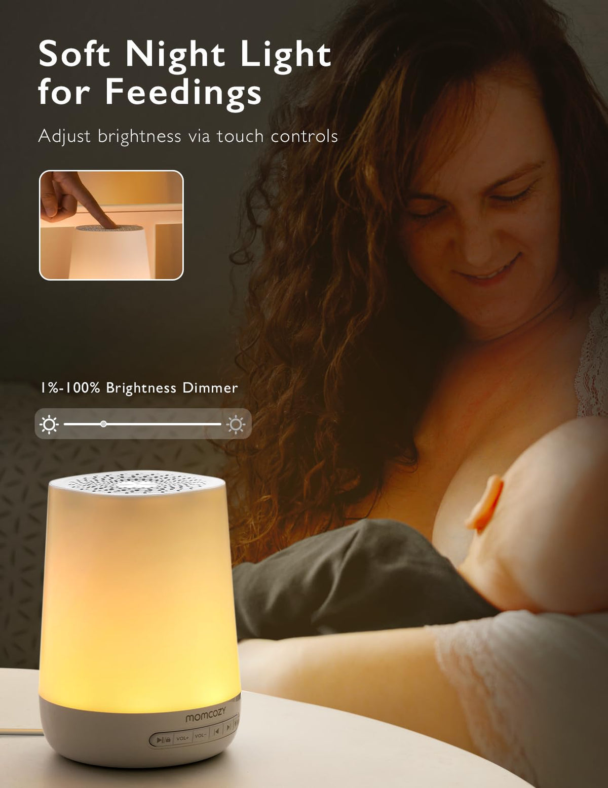 Momcozy Baby Sound Machine with Night Light, Blue
