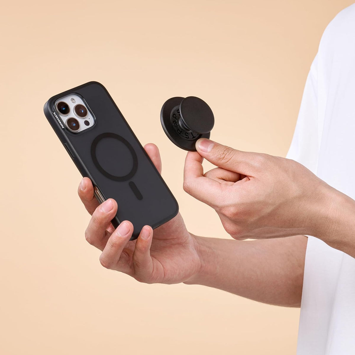 PopSockets Phone Grip for MagSafe with Kickstand, Black