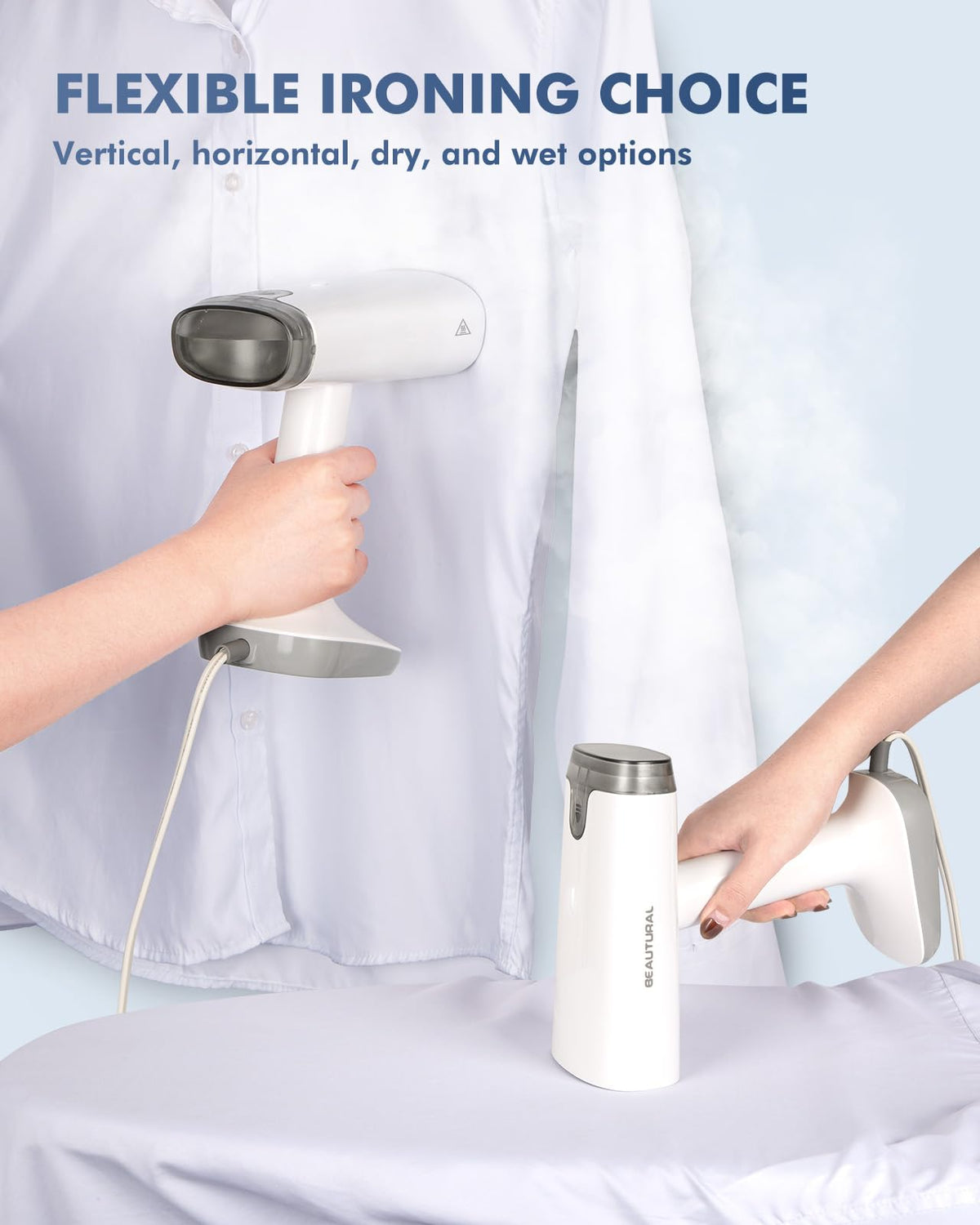 Beautural Dual Voltage Foldable Travel Clothes Steamer