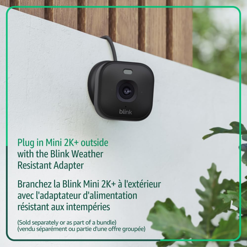 Blink Mini 2K+ Plug-In Indoor Security Camera, Black