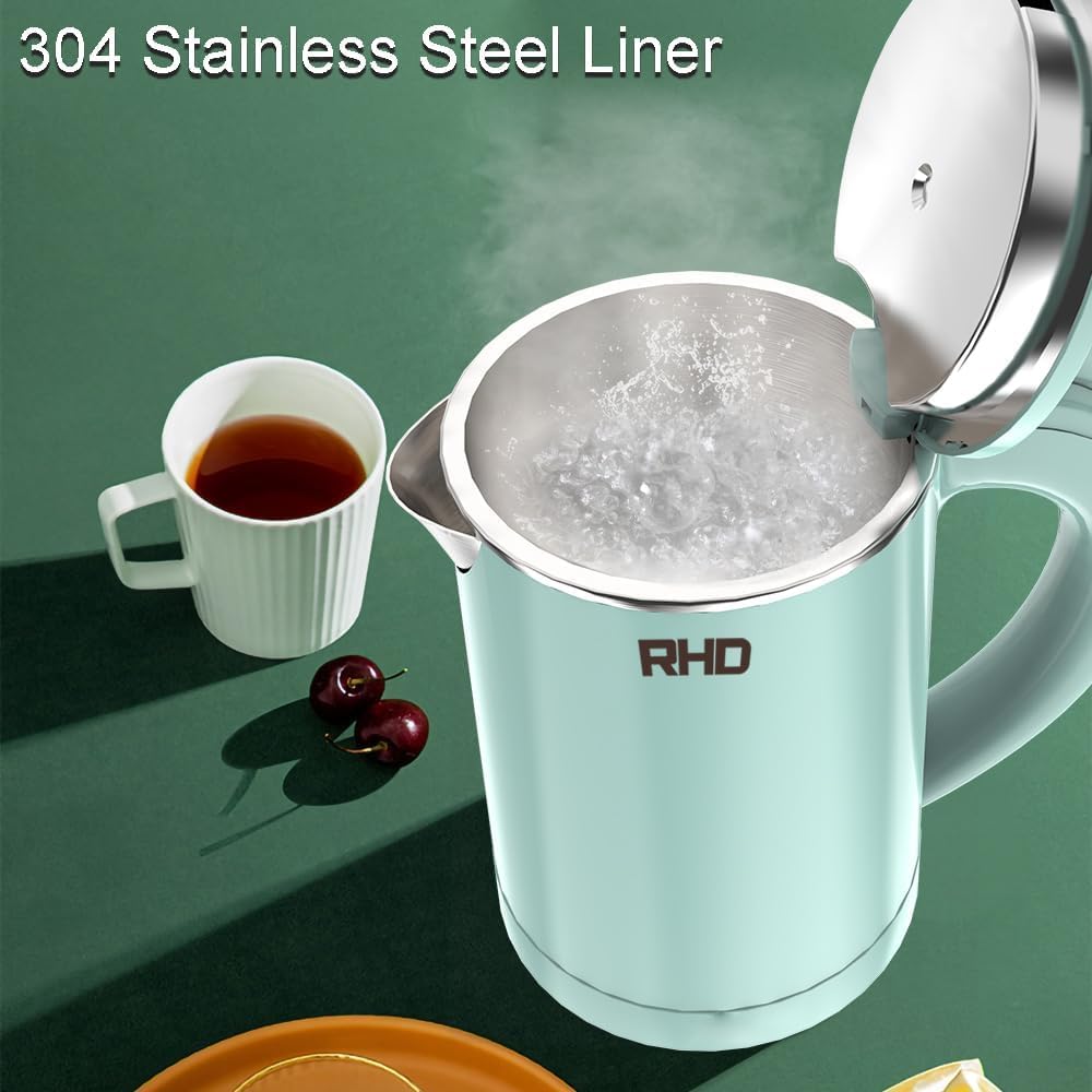 RHD Small Portable Electric Kettle, 0.5 L, 304 Stainless Steel, Green