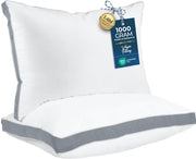 Utopia Bedding Gusseted Bed Pillows, Queen, Grey, Set of 2