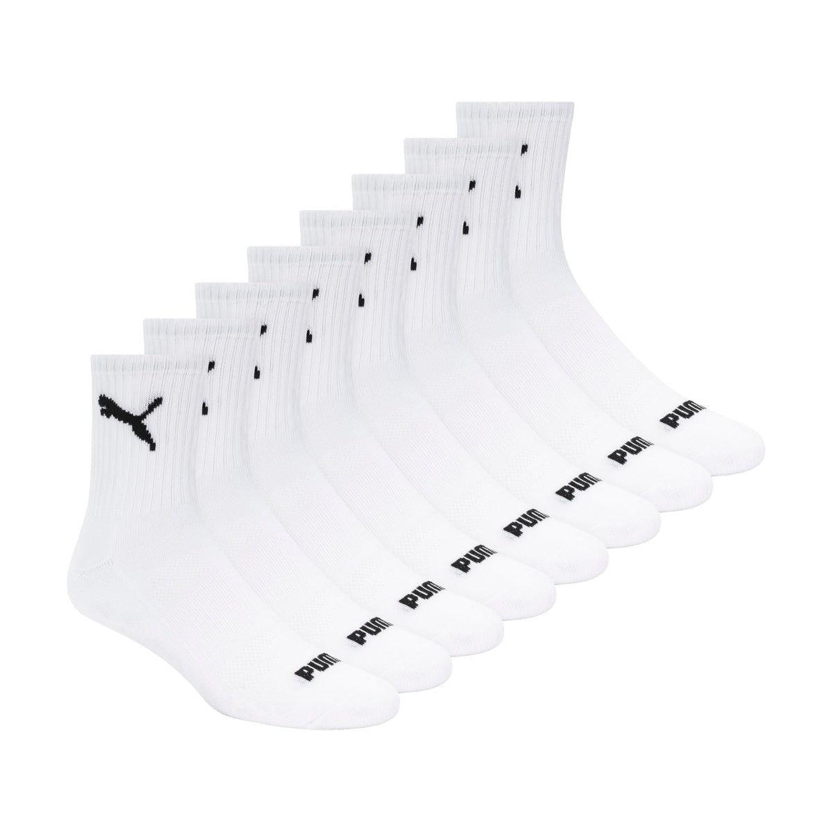 PUMA Men's Athletic Cushioned High Quarter Crew Socks, 8 Pack, 10-13