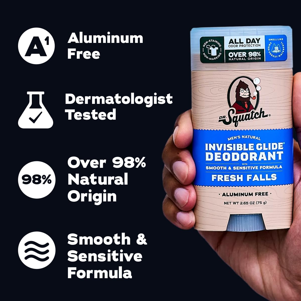 Dr. Squatch Invisible Glide Natural Deodorant, 2.65oz, 2-Pack