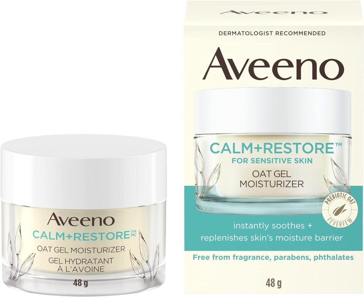 Aveeno Calm + Restore Oat Gel Facial Moisturizer, 48 g