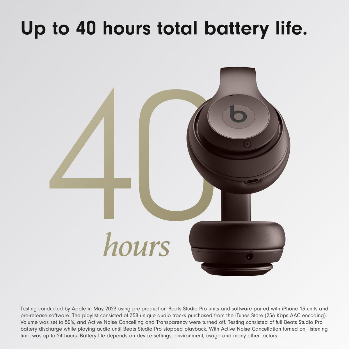 Beats Studio Pro Wireless Noise Cancelling Headphones, Deep Brown