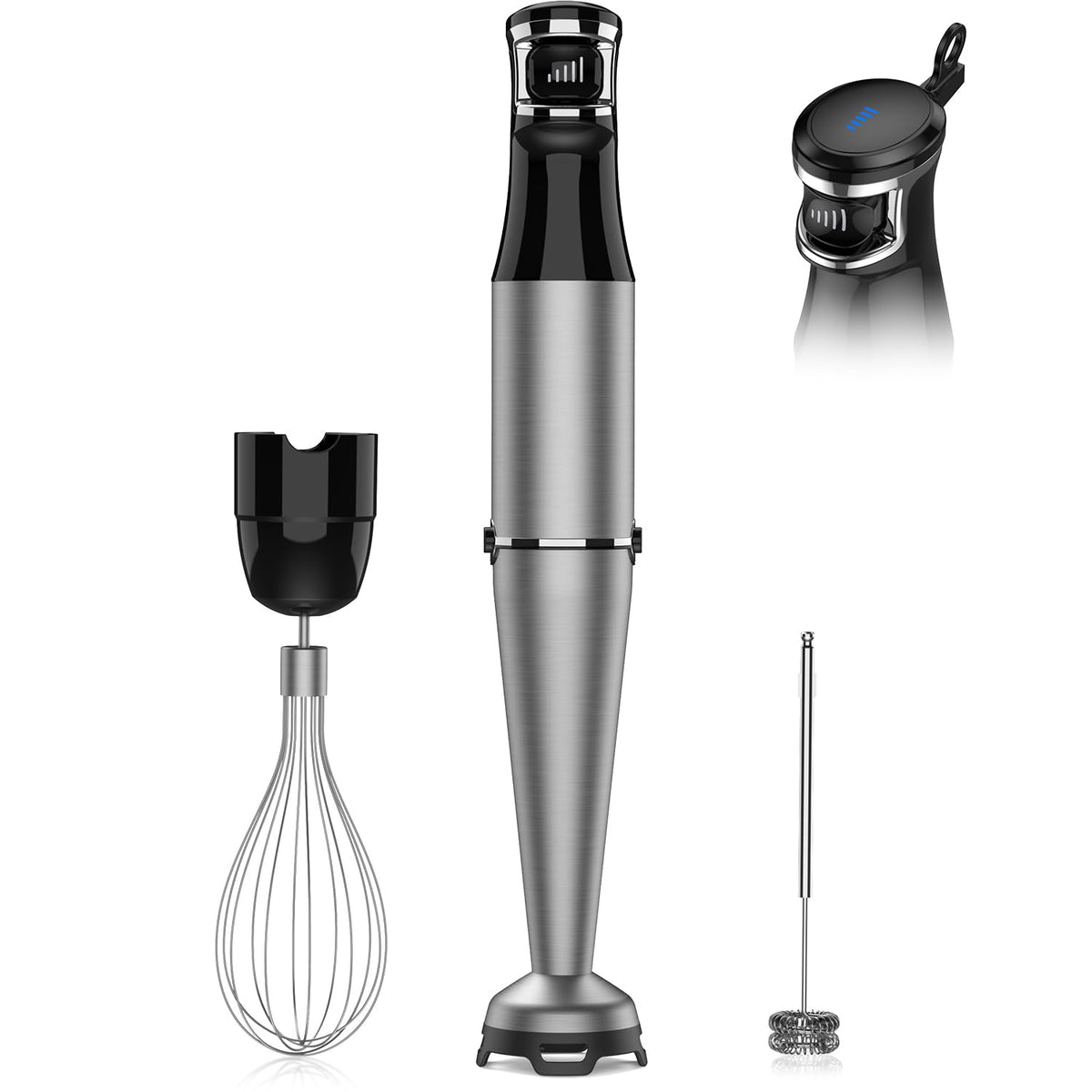 1100W 3-in-1 Stainless Steel Immersion Hand Blender Set