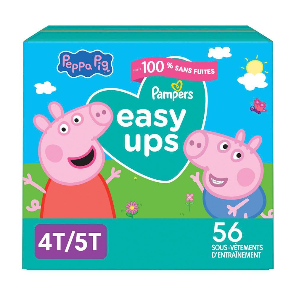 Pampers Easy Ups Training Underwear, Peppa Pig, Size 6, 56 Count