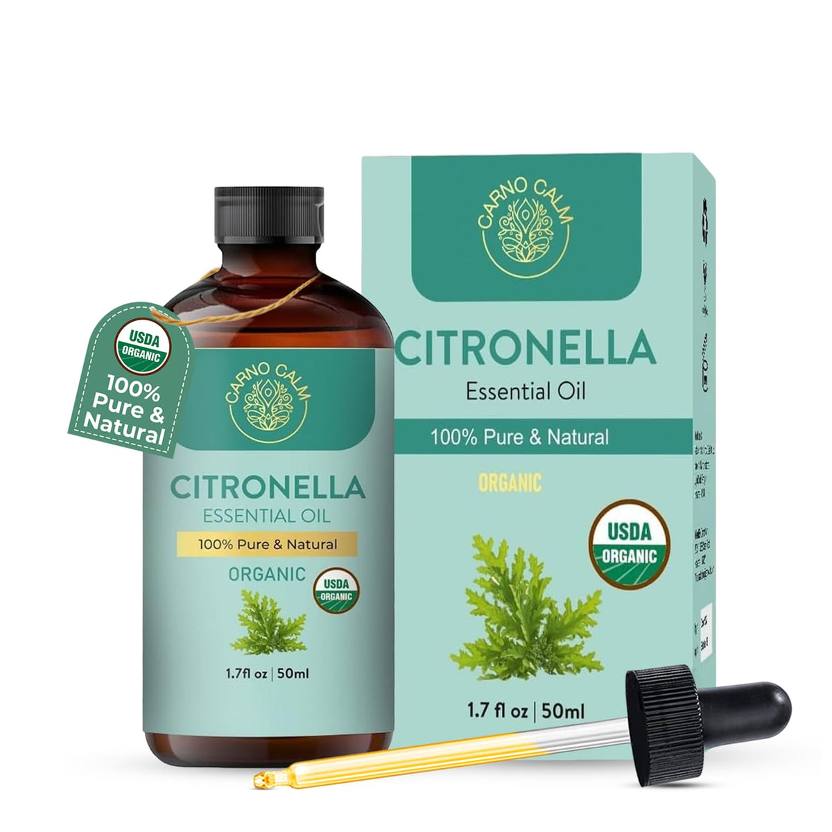 Carno Calm Organic Citronella Essential Oil, 1.7 fl oz