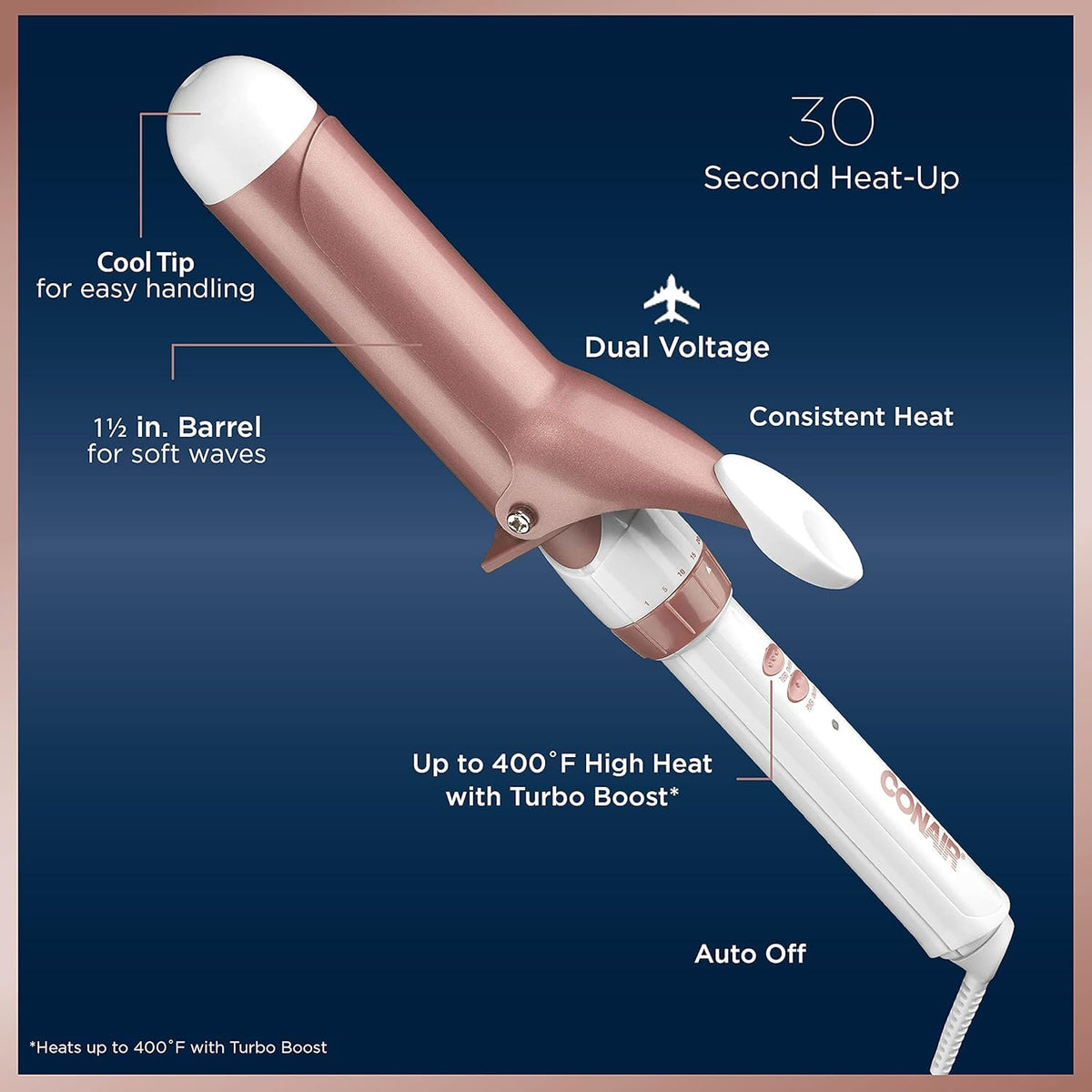 Conair Double Ceramic Curling Iron, 1-1/2"