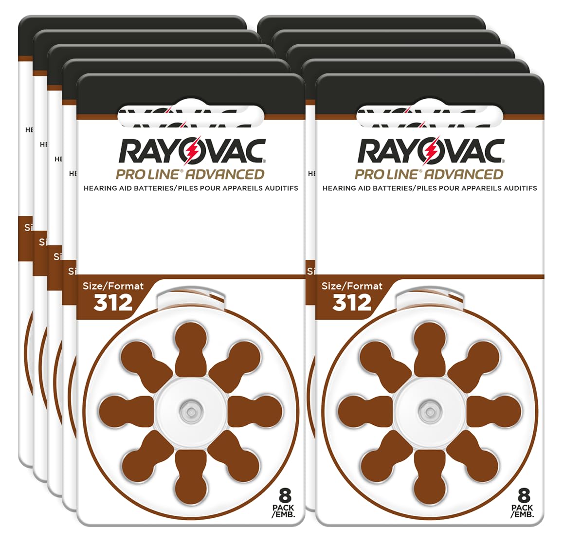 Rayovac ProLine Size 312 Hearing Aid Batteries, 80 Count
