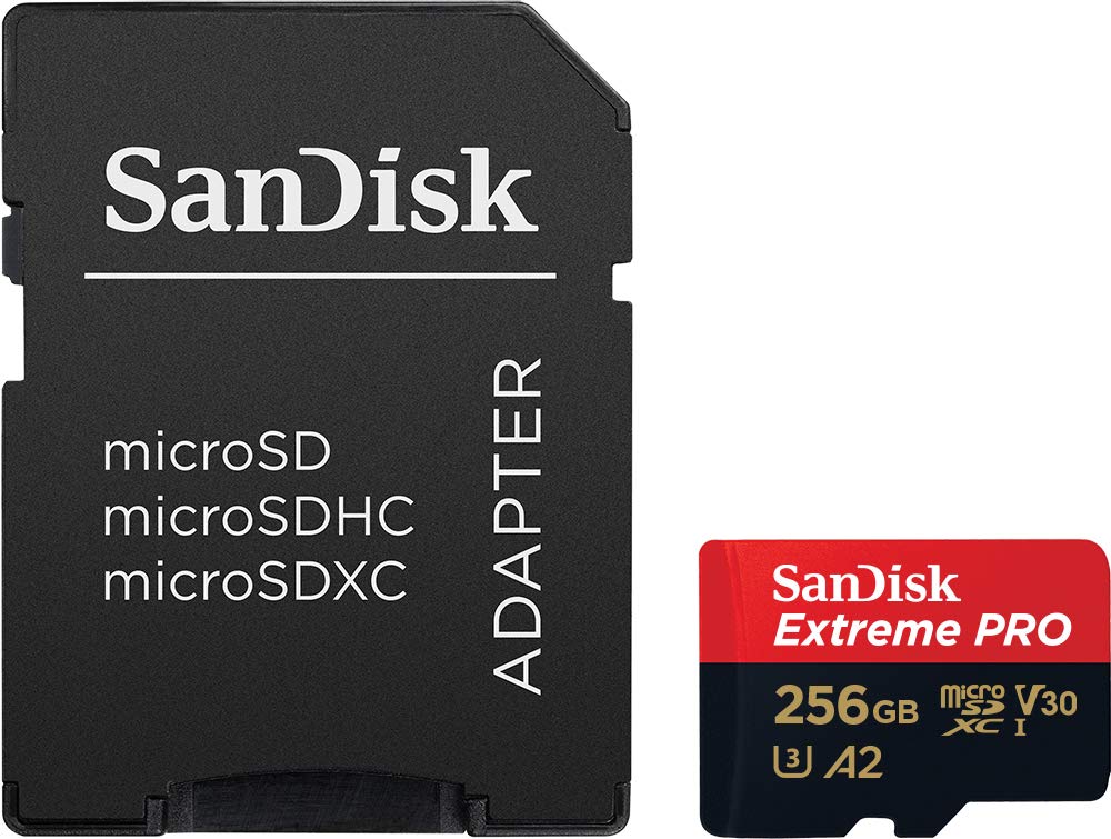 SanDisk 256GB Extreme PRO microSD UHS-I Card, SDSQXCD-256G-GN6MA