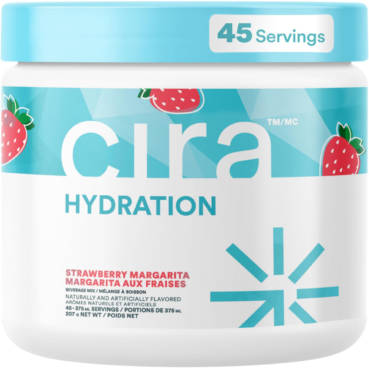 Cira Hydration Electrolyte Powder, Strawberry Margarita, 45 Servings