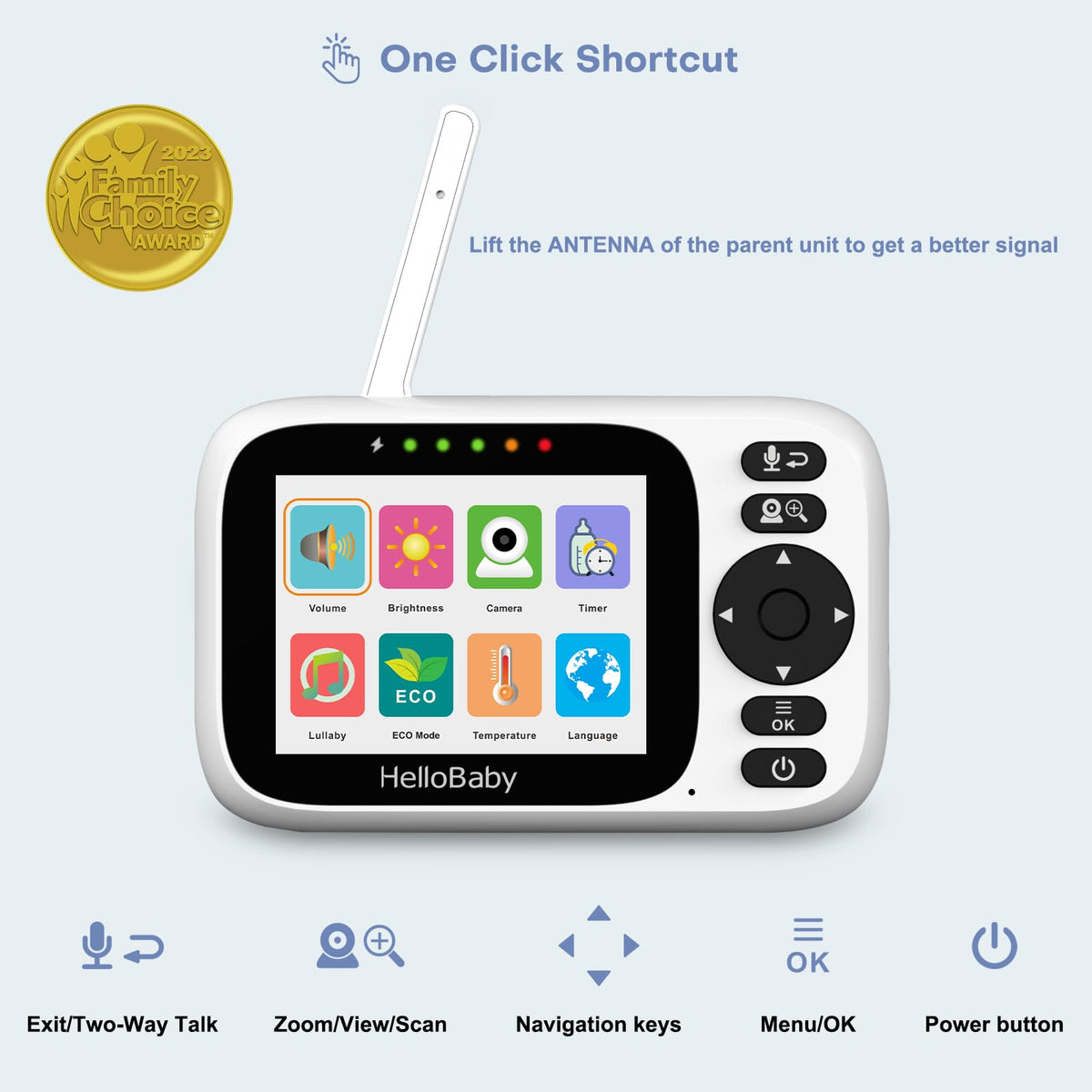 HelloBaby Video Baby Monitor, 3.2" Screen