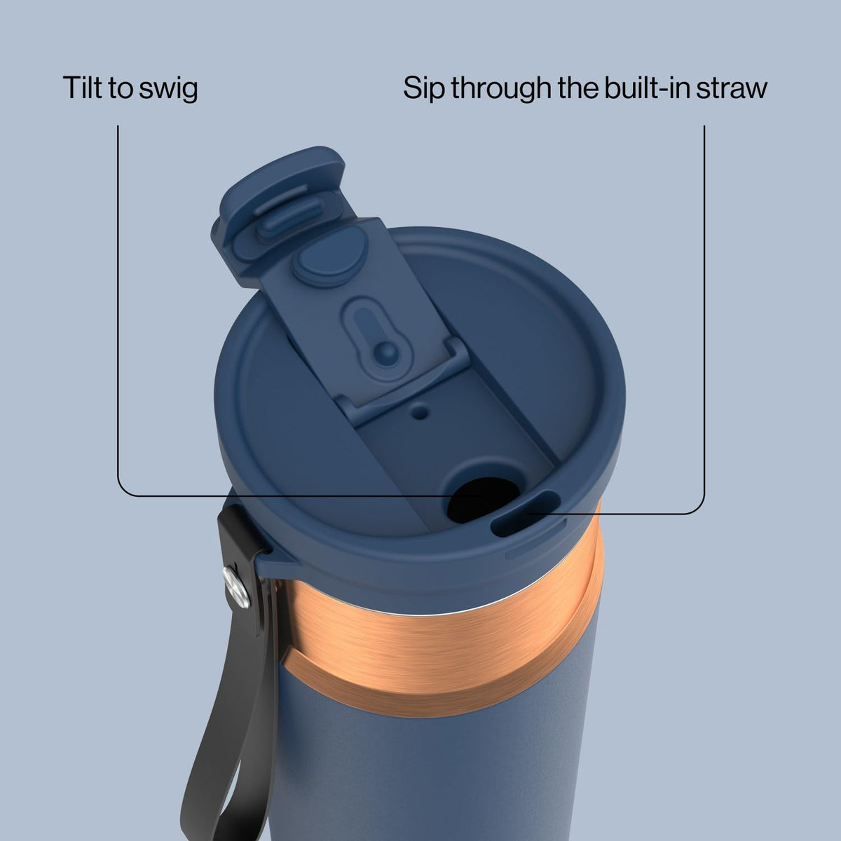 Contigo DualSip Water Bottle with Carry Strap, 24oz