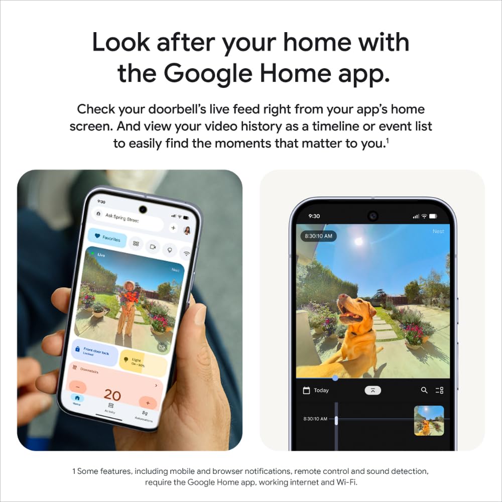 Google Nest Doorbell, Wired, 3rd Gen, Linen
