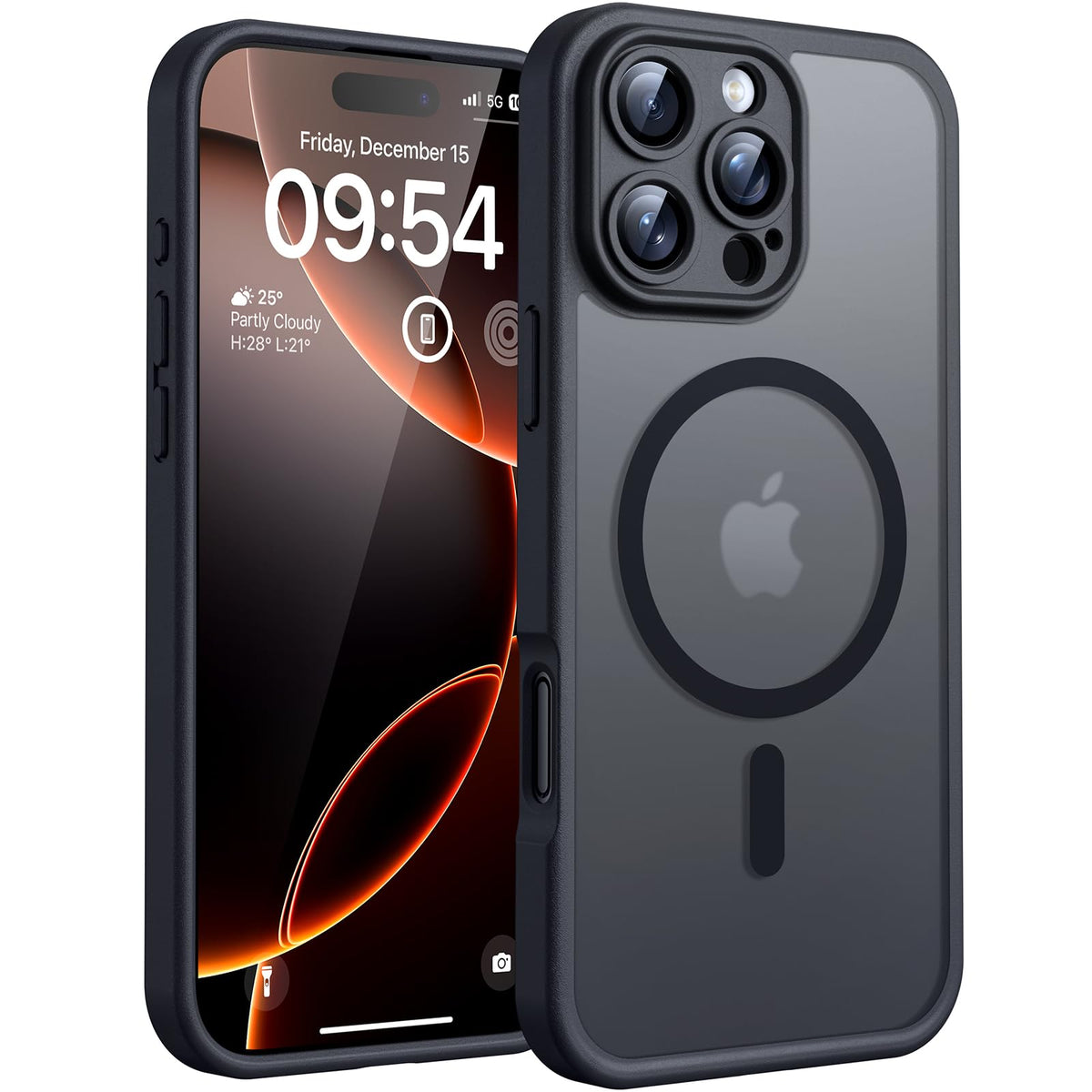 TOCOL Magnetic Case for iPhone 16 Pro Max, MagSafe, 6.9 Inch, Black