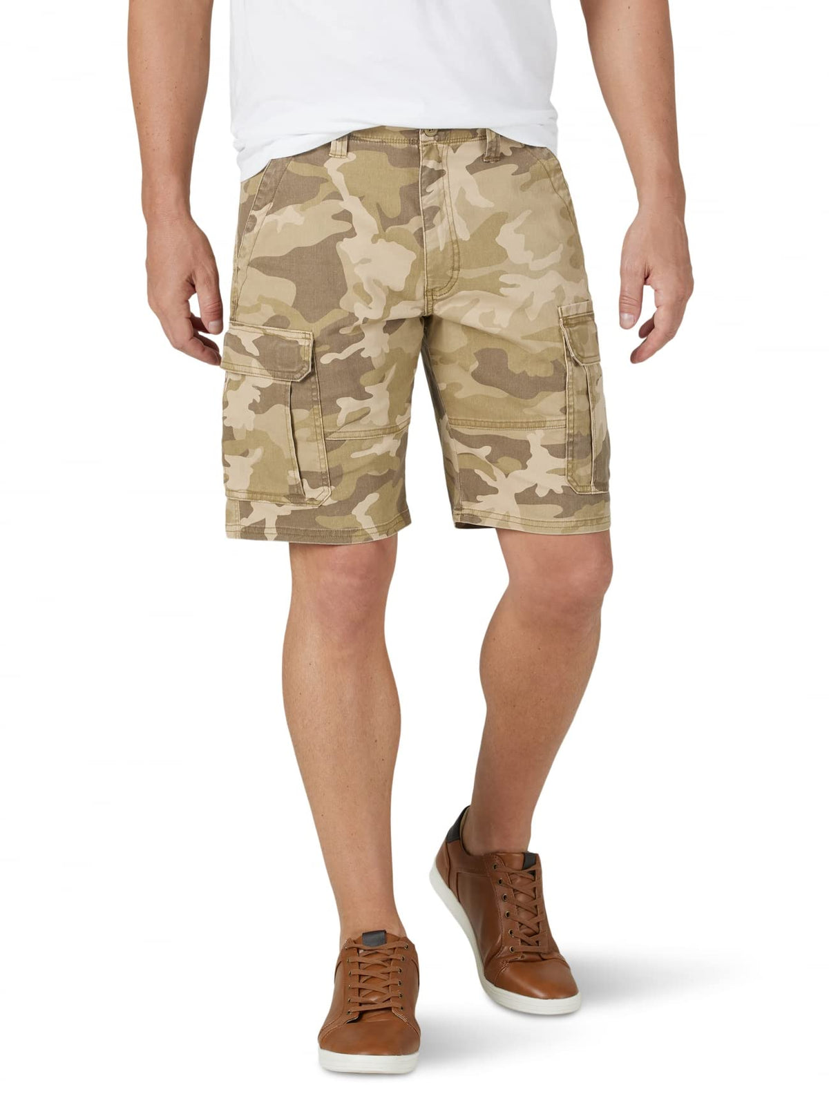 Wrangler Authentics Men's Cargo Stretch Short, Jungle Elmwood Camo, 34