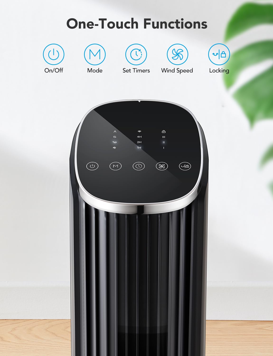 GoveeLife Black Tower Fan for Bedroom