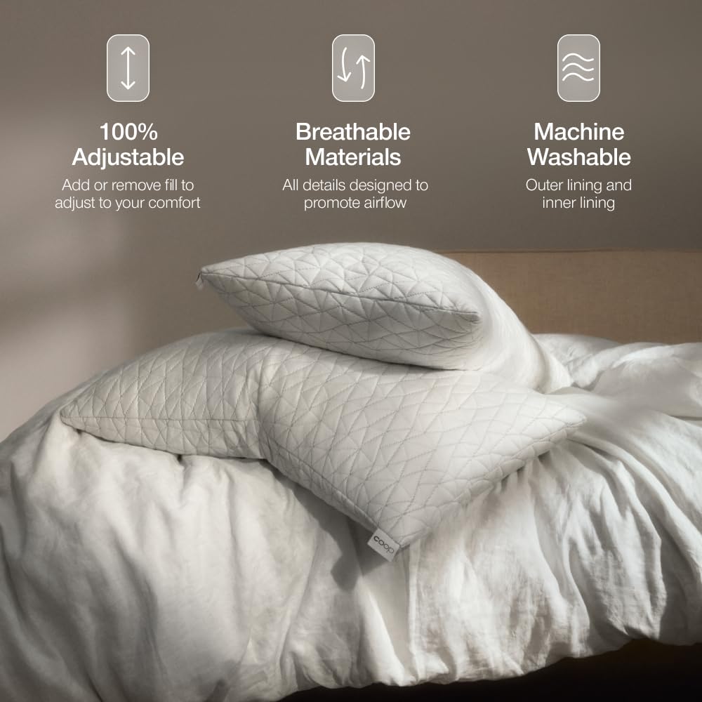 Coop Home Goods Original Adjustable Memory Foam Pillow, Queen