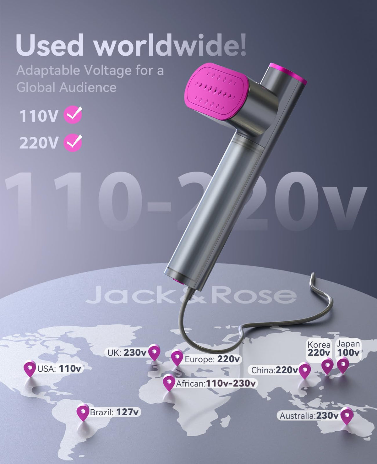 Jack & Rose Travel Steamer for Clothes, 2 in 1 Steamer and Iron