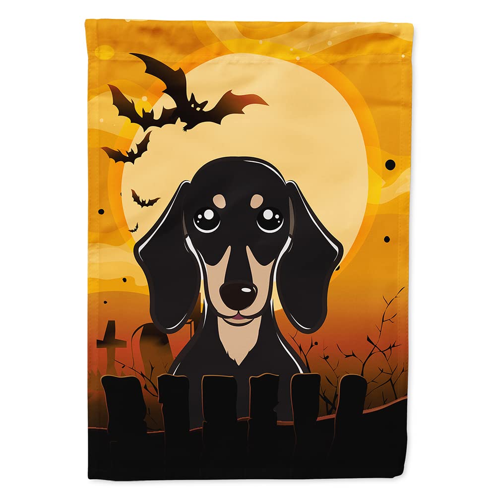 Caroline's Treasures Halloween Black and Tan Dachshund Flag