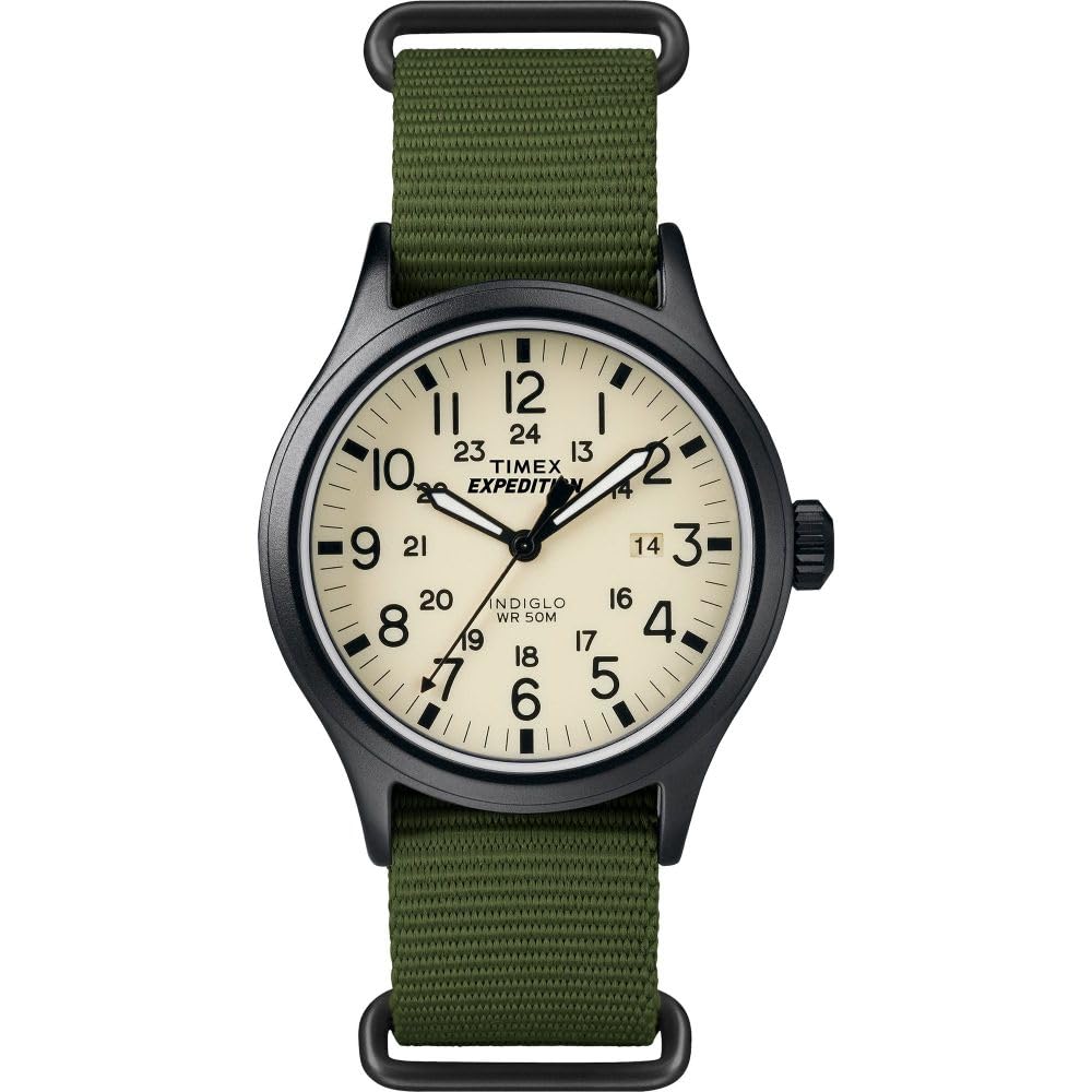 Timex Men's TW4B15500 Expedition Scout Watch, 40mm, Green/Black/Cream