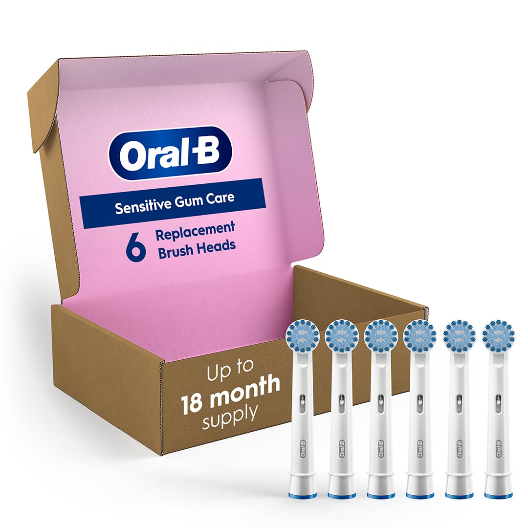 Oral-B Sensitive Gum Care Replacement Brush Heads, 6 Count