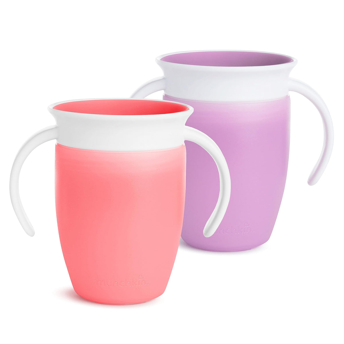 Munchkin Miracle 360 Trainer Cup, 7 oz, 2-Pack, Pink/Purple