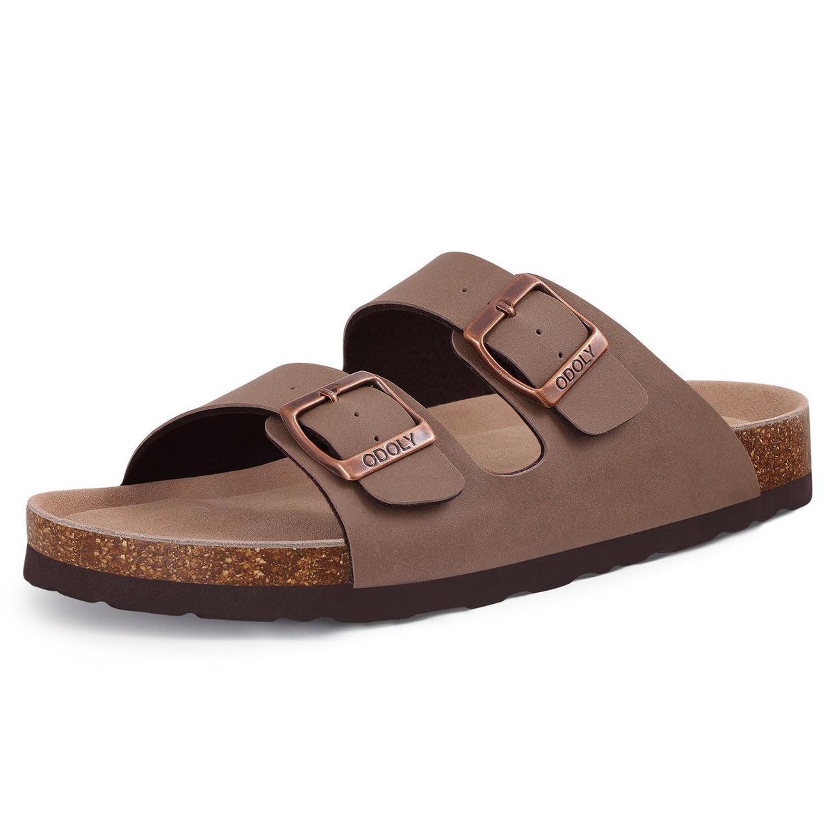 ODOLY Cork Footbed Slide Sandals, Brown, 39 (W 8-8.5 / M 6.5-7)