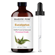 Majestic Pure Eucalyptus Essential Oil with Glass Dropper, 118 ml