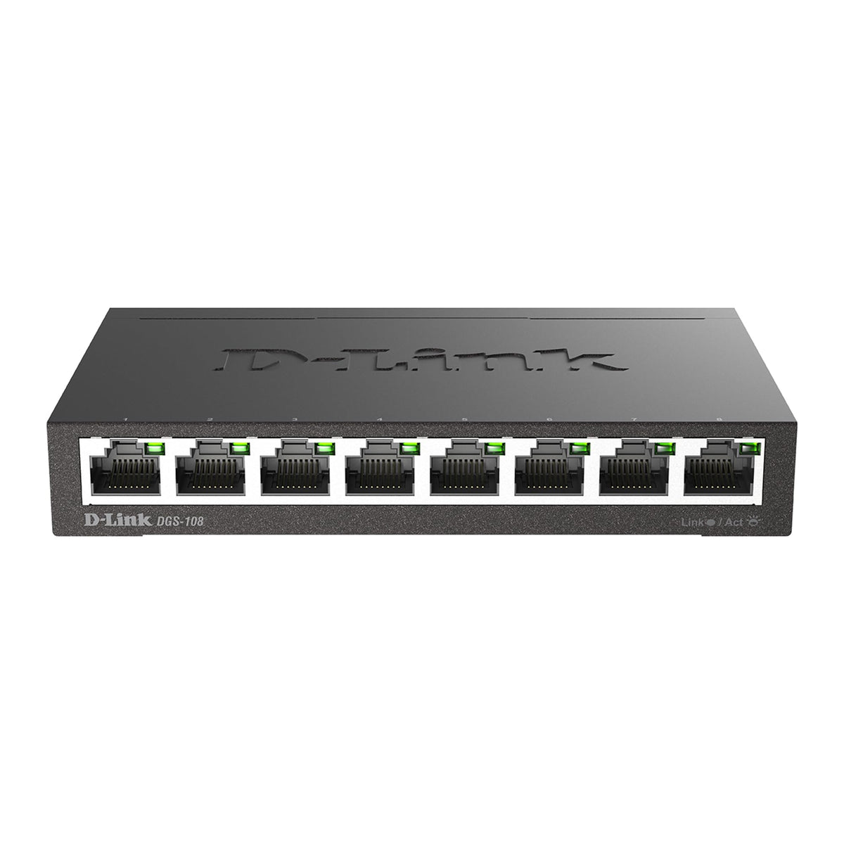 D-Link DGS-108 8-Port Gigabit Ethernet Unmanaged Switch, Metal