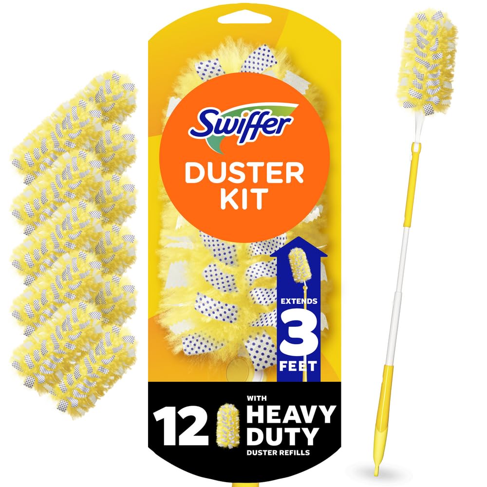Swiffer Duster Extendable Handle Starter Kit with 12 Refills