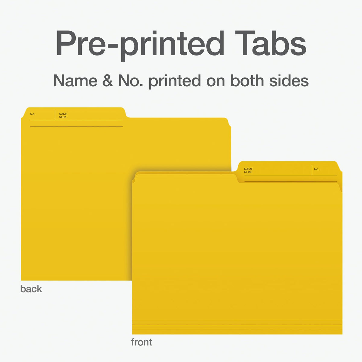 Pendaflex Colour File Folders, 1/2 Cut Tab, Letter, Yellow, 100 Box
