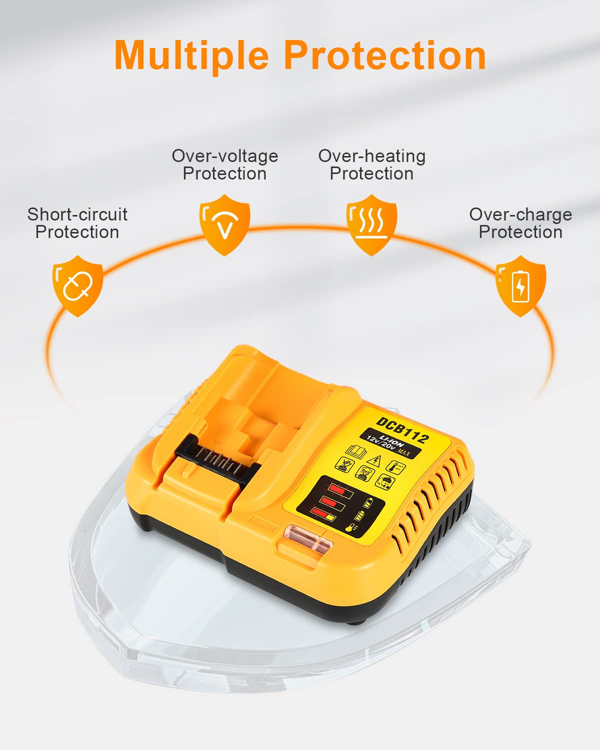 Replacement Charger for DeWalt 12V/20V Max Batteries (DCB112)