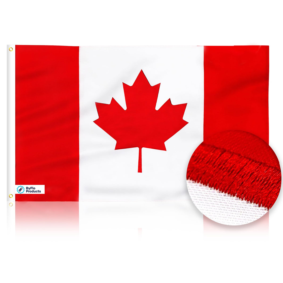ByFloProducts Canada Flag, 3 x 5 ft, Heavy Duty Nylon