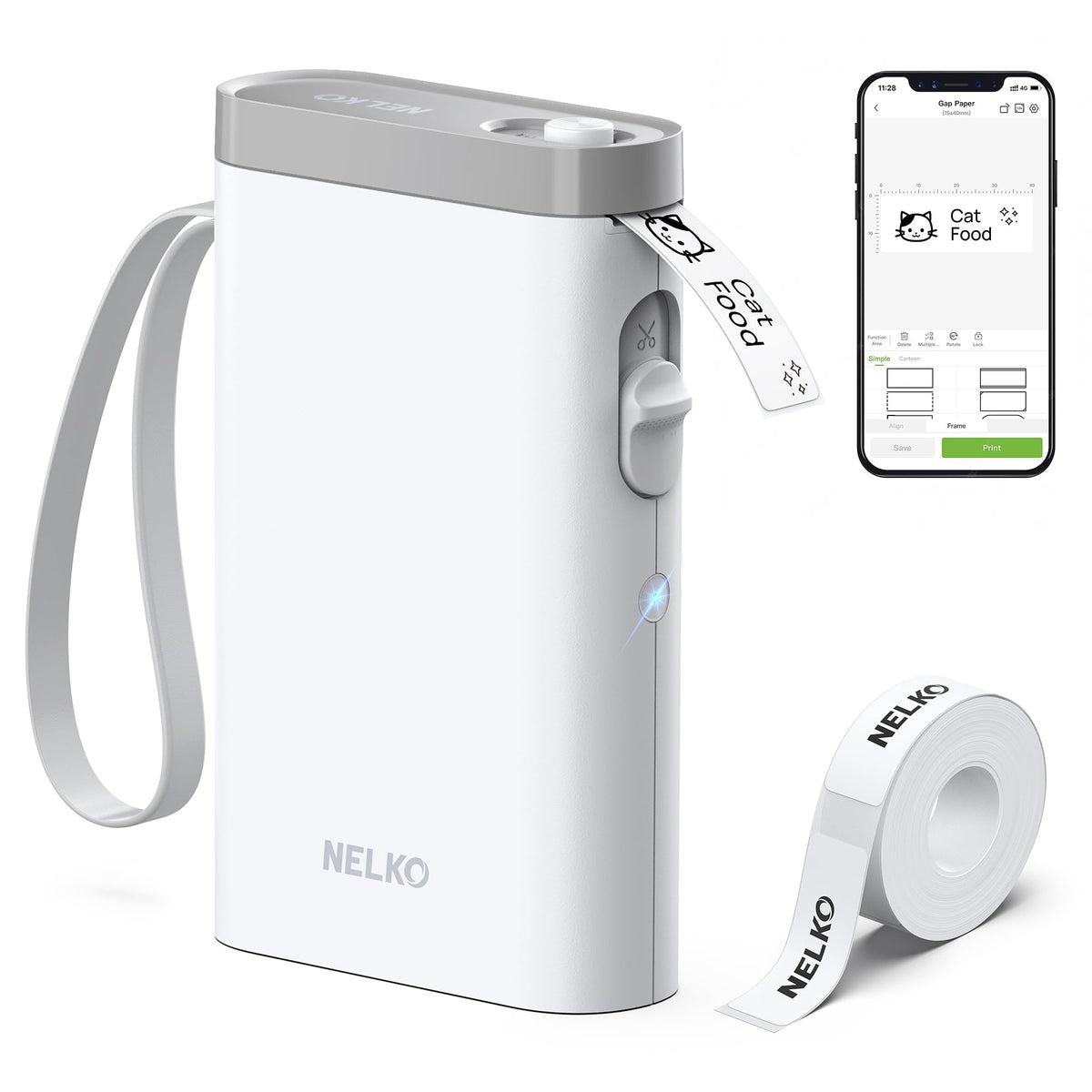 Nelko P21 Portable Bluetooth Label Maker with Tape, White