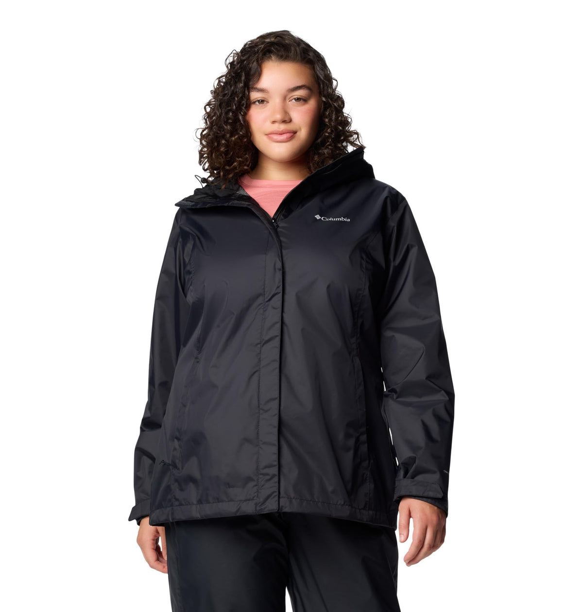 Columbia Women's Arcadia II Waterproof Rain Jacket, Black, Small