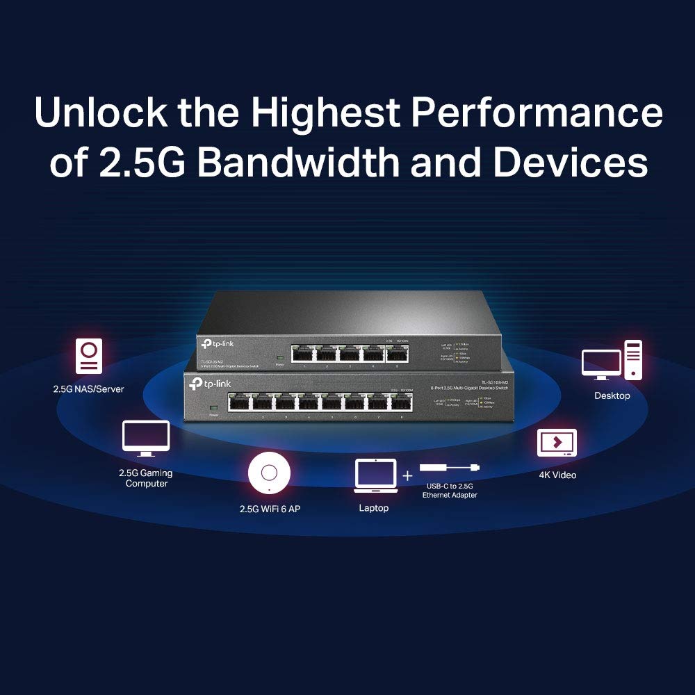 TP-Link TL-SG105-M2 5-Port Multi-Gigabit Unmanaged Network Switch