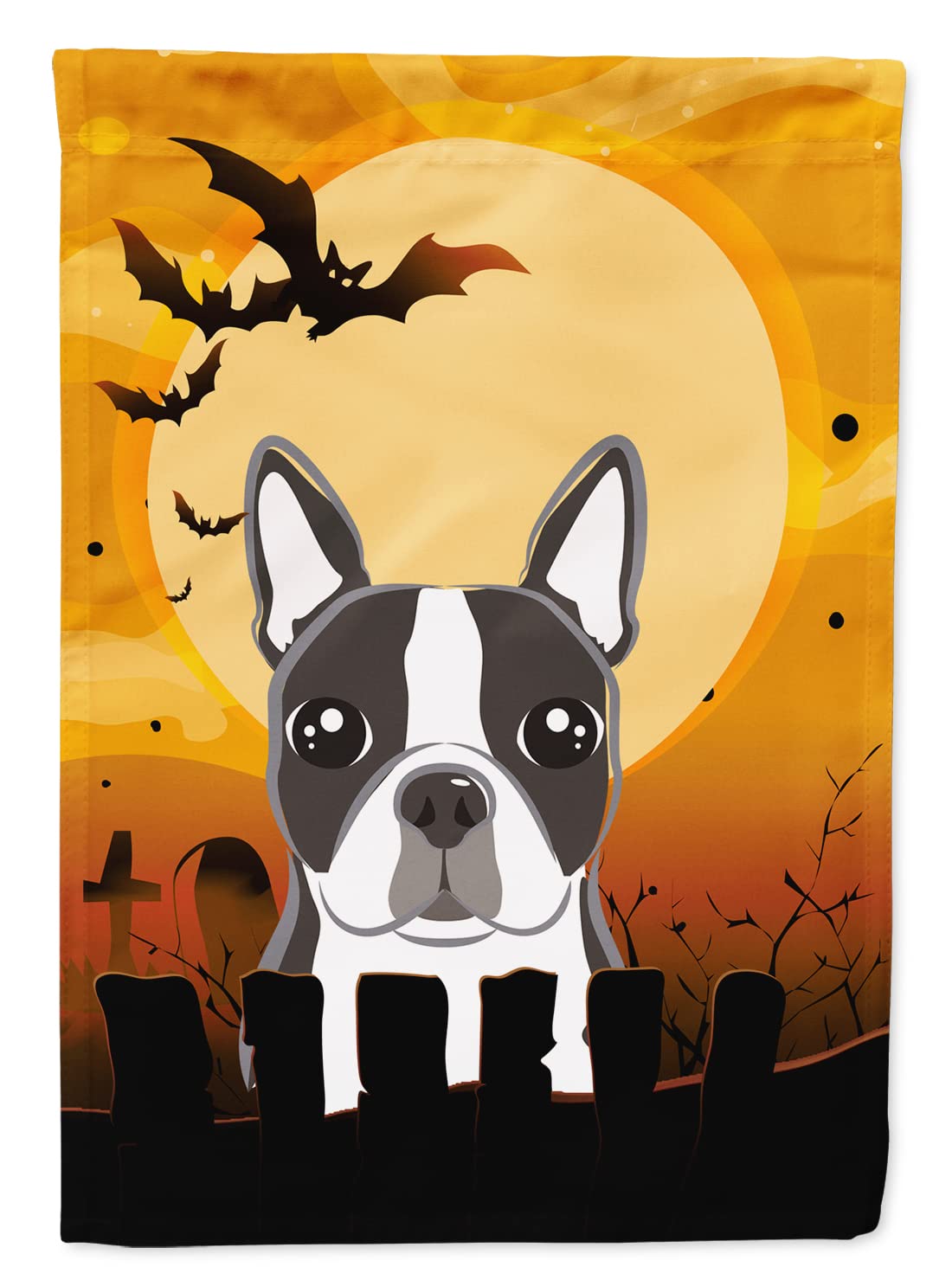 Caroline's Treasures Halloween Boston Terrier House Flag
