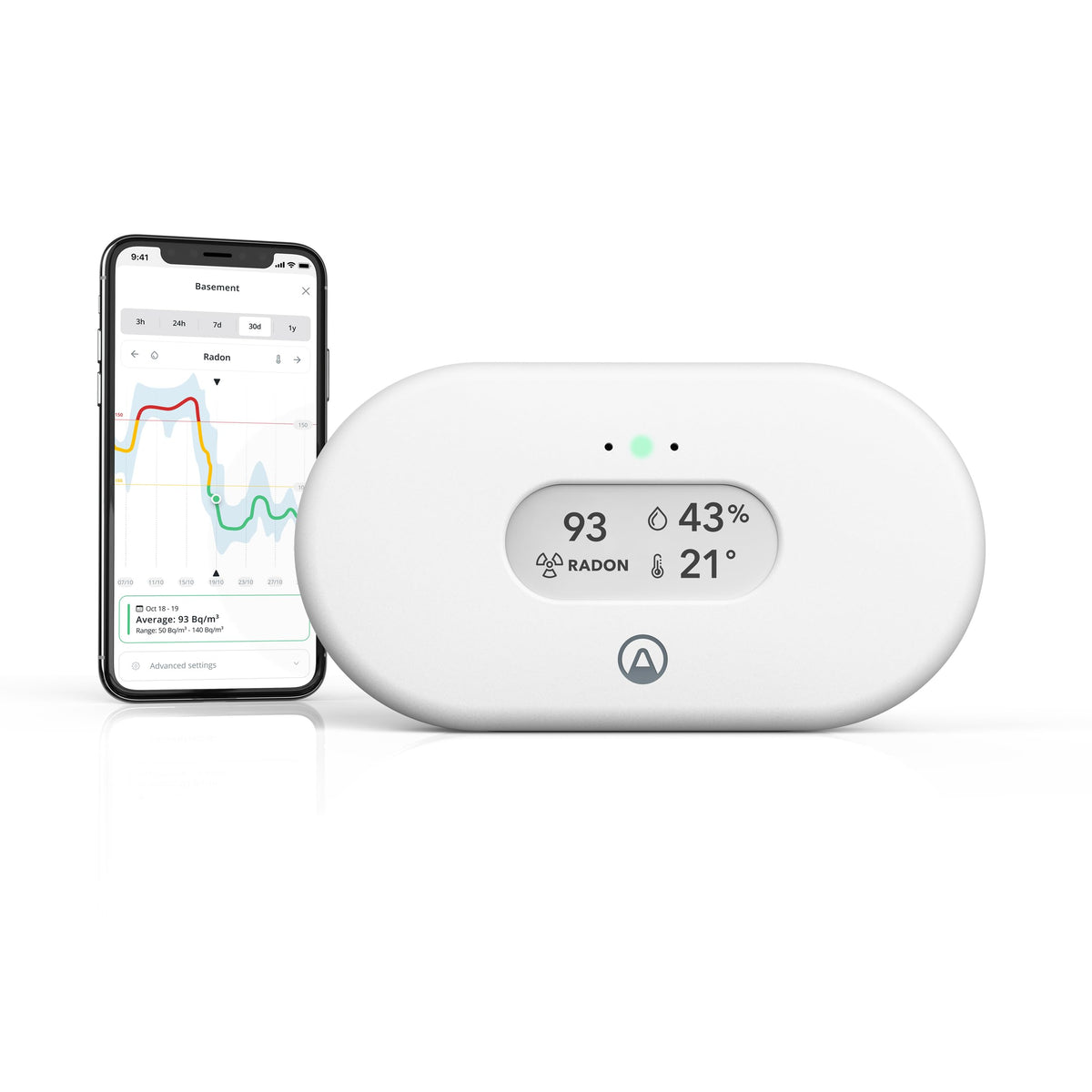 Airthings View Radon 2989 Radon Monitor with Wi-Fi