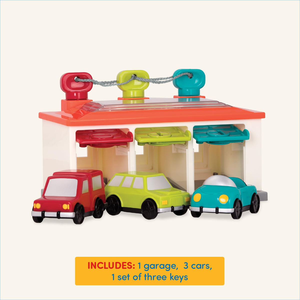 Battat Color Sorting Push-and-Go Playset, Red