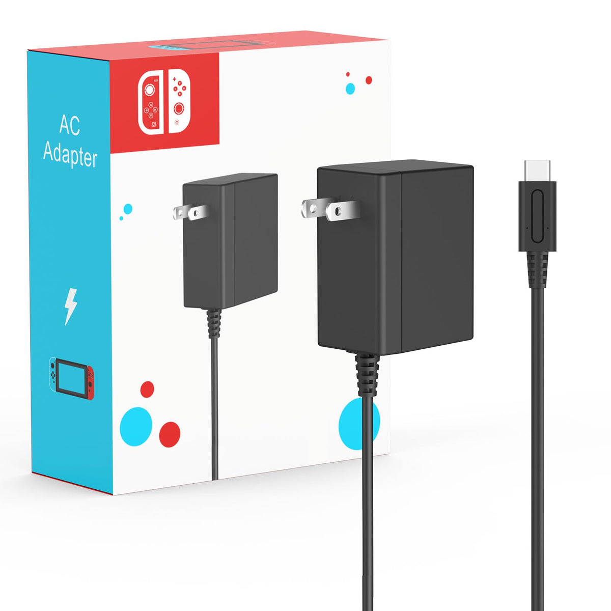 SATURNDOCK 45W Charger for Nintendo Switch and Steam Deck Dock, 5 ft