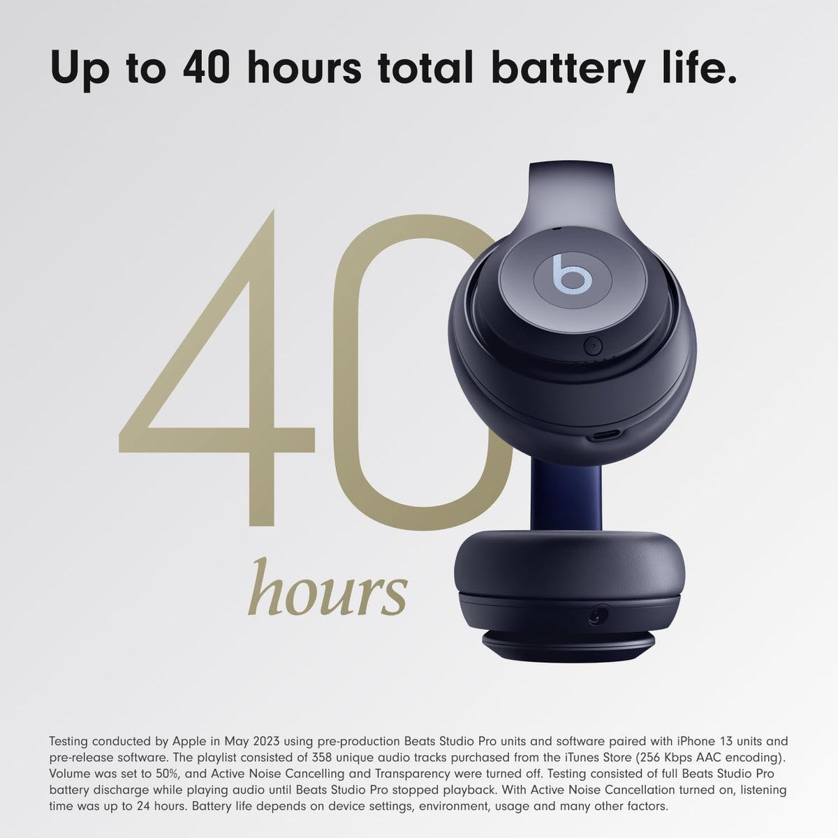 Beats Studio Pro Wireless Noise Cancelling Headphones, Navy